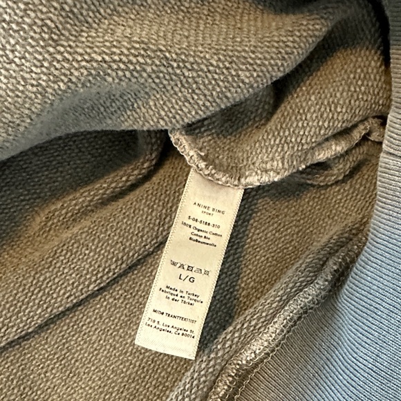 Anine Bing Sport Crewneck in Olive - Picture 3 of 4